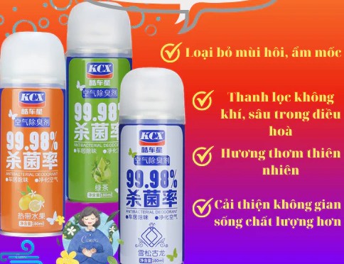 Chai Xịt Khử Mùi & Khử Trùng Máy Lạnh Ô Tô, Làm Sạch Không Khí, Vệ Sinh Điều Hòa Xe Hơi