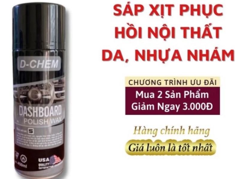 Chai Xịt Phục Hồi Nhựa Nhám & Bảo Dưỡng Đồ Da Nội Thất Ô Tô Đa Năng D-CHEM