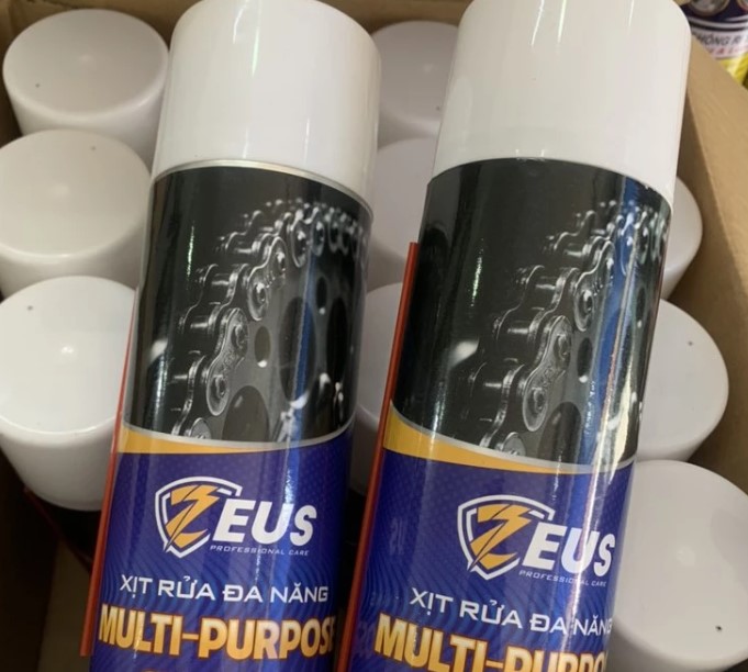 Chai Xịt Rửa Sên Xe Máy ZEUS Multi-Purpose Cleaner 400ml, Đánh Bay Dầu Mỡ, Bụi Bẩn