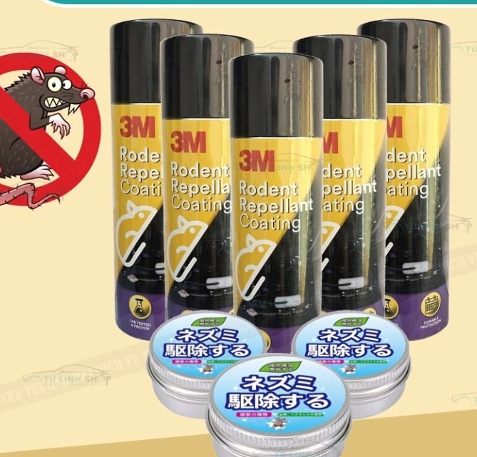 Chai Xịt & Sáp Đuổi Chuột Xe Ô Tô 3M Rodent Repellant Coating 89797 & Sáp Nhật Bản