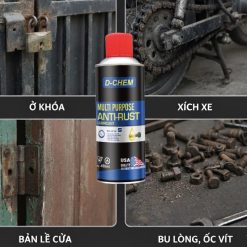Chai Xịt Tẩy Rỉ Sét & Bôi Trơn Đa Dụng D-CHEM AntiRust 450ml Tẩy Rỉ Kim Loại, Bôi Trơn