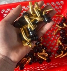 Chân Van Lốp Không Săm Cho Xe Máy Dạng Cong 90 Độ, Đầu Chụp Nhựa Bền Chắc