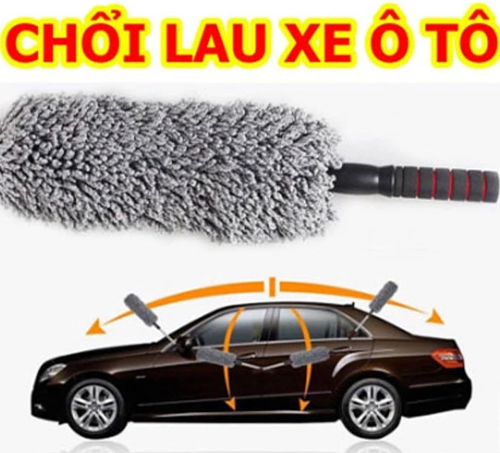 Chổi Lau Bụi Xe Ô Tô Sợi Dầu Chuyên Dụng, Cán Kim Loại Kéo Dài, Gọn Nhẹ Tiện Lợi