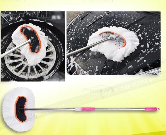 Chổi Lông Cán Dài Lau Rửa Xe Ô Tô Đa Năng, Vệ Sinh Nhanh Gọn, Không Tốn Sức