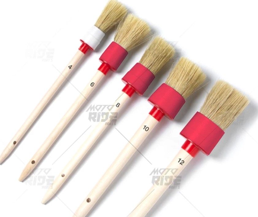 Cọ Detailing Rửa Xe Lông Heo Cán Gỗ, Dụng Cụ Làm Sạch Chuyên Dụng Cho Nội Ngoại Thất Ô Tô, Xe Máy