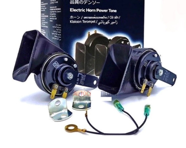 Còi Sên (Còi Sò) DENSO 12V Chính Hãng Indonesia, Âm Thanh Mạnh Mẽ, Giắc & Bát Đầy Đủ