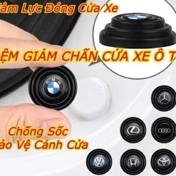 Combo 10 Đệm Giảm Chấn Ô Tô, Nút Giảm Lực Đóng Cửa, Miếng Dán Chống Xóc Kèm Logo Hãng Xe