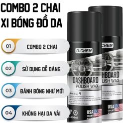 Combo 2 Chai Xi Đánh Bóng Giày Da, Áo Da D-Chem Vệ Sinh, Dưỡng Ẩm & Chống Mốc