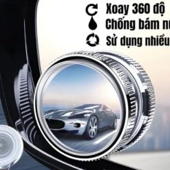 COMBO 2 Gương Cầu Lồi Xoay 360° Đế Hít Kính, Bám Chắc, Quan Sát, Xóa Điểm Mù Xe
