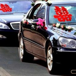 Combo 5 Miếng Hỷ, Dán Kính Xe Cưới, Kính Trang Trí Tân Hôn