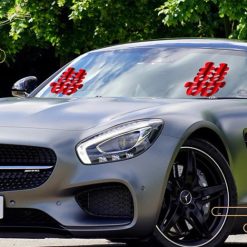 Combo 5 Miếng Hỷ, Dán Kính Xe Cưới, Kính Trang Trí Tân Hôn