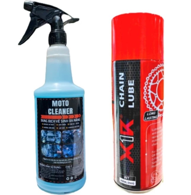 Combo Bảo Dưỡng Sên X1R, Bôi Trơn & Làm Sạch Xe Mô Tô Hiệu Quả