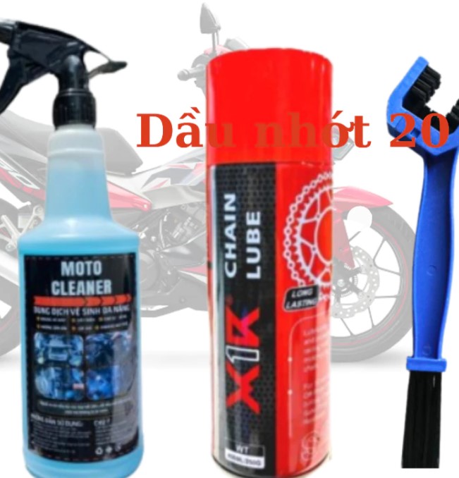 Combo Bảo Dưỡng Sên X1R, Bôi Trơn & Làm Sạch Xe Mô Tô Hiệu Quả