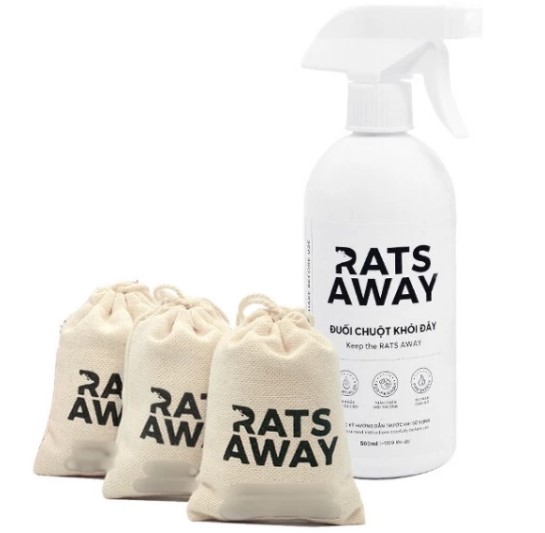 Combo Đuổi Chuột Chuyên Dụng Cho Xe Ô Tô – Chai Xịt + Túi Treo RATS AWAY