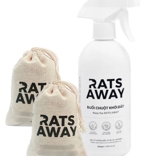 Combo Đuổi Chuột Chuyên Dụng Cho Xe Ô Tô – Chai Xịt + Túi Treo RATS AWAY