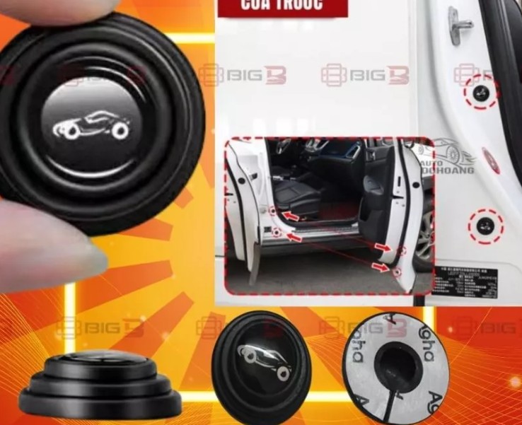 Combo Nút Giảm Chấn Đóng Cửa Xe Ô Tô, Bảo Vệ Xe, Giảm Lực Đóng Êm Ái