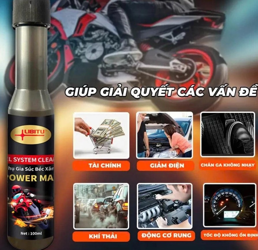 Combo Súc Béc Xăng Xe LIBITU Power Max, Làm Sạch & Bảo Dưỡng Động Cơ Toàn Diện