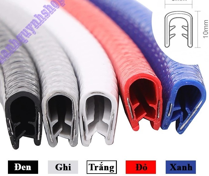 Cuộn Gioăng Cao Su 5m, Nẹp Viền Cửa Chữ U Lõi Thép, Bảo Vệ Mép Cửa Ô Tô Chống Va Đập & Trầy Xước