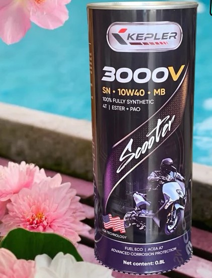 Dầu Nhớt Xe Tay Ga Kepler 3000V SN 10W40 (0.8L) Vận Hành Êm Ái, Bốc Máy & Mát Động Cơ
