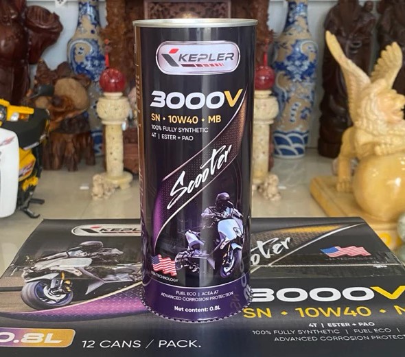 Dầu Nhớt Xe Tay Ga Kepler 3000V SN 10W40 (0.8L) Vận Hành Êm Ái, Bốc Máy & Mát Động Cơ