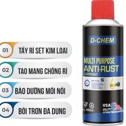 Dầu Tẩy Rỉ Sét Và Bôi Trơn Đa Dụng D-Chem Anti Rust 450ml Kim Loại, Xe Cộ & Thiết Bị Cơ Khí