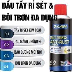 Dầu Tẩy Rỉ Sét Và Bôi Trơn Đa Dụng D-Chem Anti Rust, Bảo Dưỡng Xe Cộ & Mối Nối Kim Loại