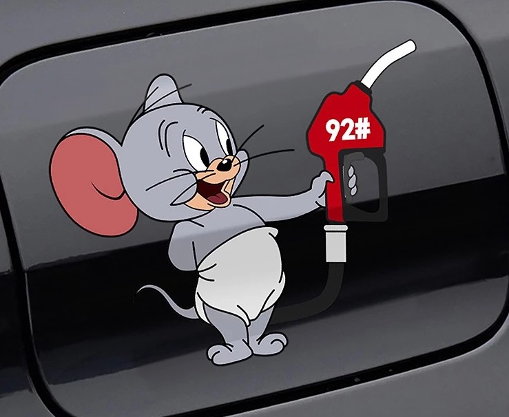 Đề Can Dán Trang Trí Nắp Bình Xăng Xe Hơi in chữ “High Gas" Tiêu Thụ Nhiên Liệu Vui Nhộn