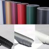 Đề Can Sợi Cacbon 3D Trang Trí Xe Hơi, Tấm Vinyl Tự Dính Cao Cấp 10x127cm
