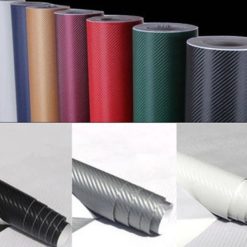 Đề Can Sợi Cacbon 3D Trang Trí Xe Hơi, Tấm Vinyl Tự Dính Cao Cấp 10x127cm