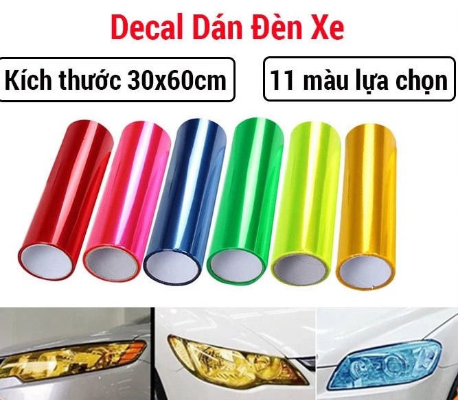 Decal Dán Pha Đèn Ô Tô, Xe Máy Nhiều Màu | Bảo Vệ & Trang Trí Đèn Xe