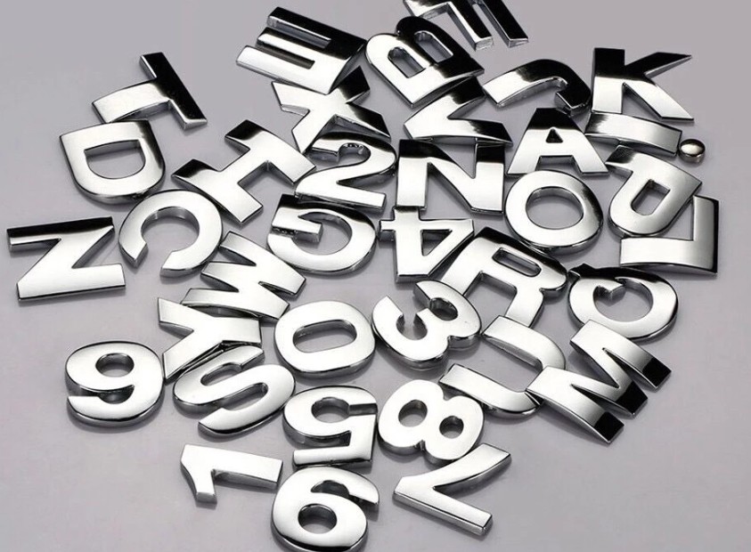 Decal Kim Loại 3D Hình Bảng Chữ Cái Dán Xe Hơi, Sang Trọng, Tạo Điểm Nhấn Cá Nhân