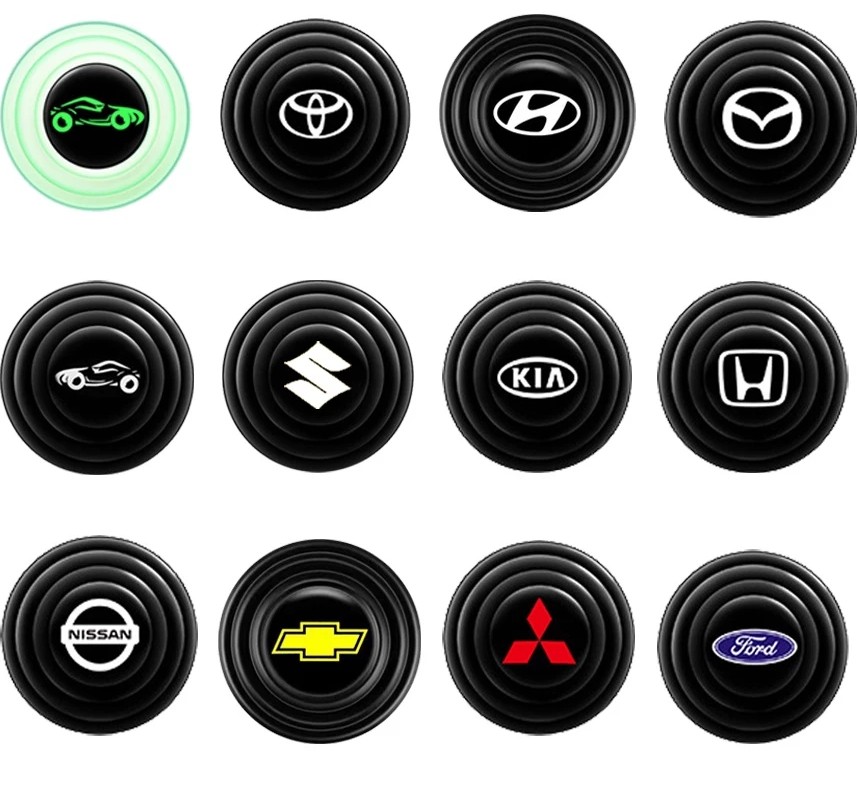 Đệm Giảm Chấn Ô Tô In Logo, Nút Cao Su Giảm Lực Đóng Cửa, Chống Xốc, Giảm Ồn Cho Xe Hơi