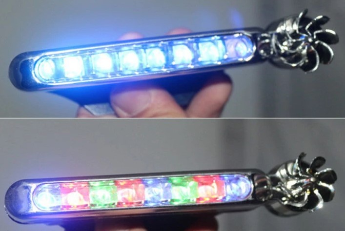 Đèn LED Xe Hơi 8 Bóng Chạy Bằng Năng Lượng Gió, Chiếu Sáng Không Cần Dây Điện