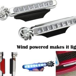 Đèn LED Xe Hơi 8 Bóng Chạy Bằng Năng Lượng Gió, Chiếu Sáng Không Cần Dây Điện