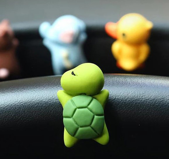 Đồ Trang Trí Xe Hình Động Vật Mini Dễ Thương, Phụ Kiện Trang Trí Ô Tô, Xe Máy Sáng Tạo