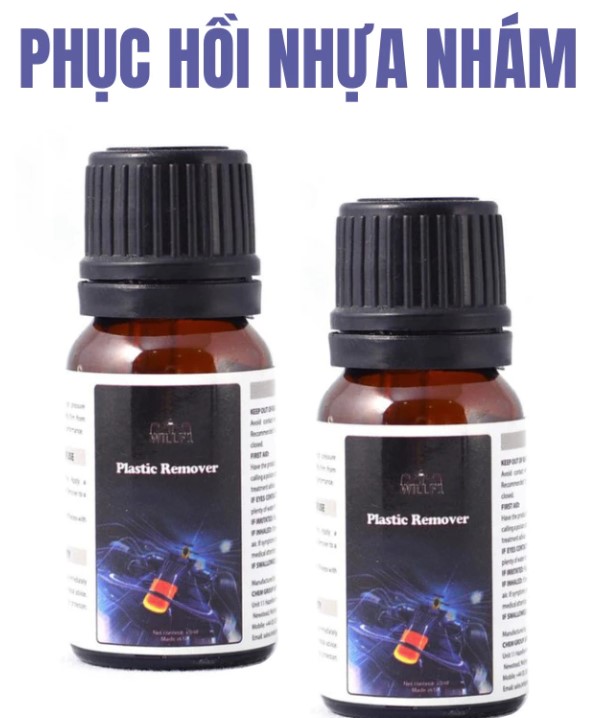 Dung Dịch Phục Hồi Nhựa Nhám Plastic Remove 10ml, Làm Mới & Dưỡng Nhựa Đen Ô Tô, Xe Máy Cũ