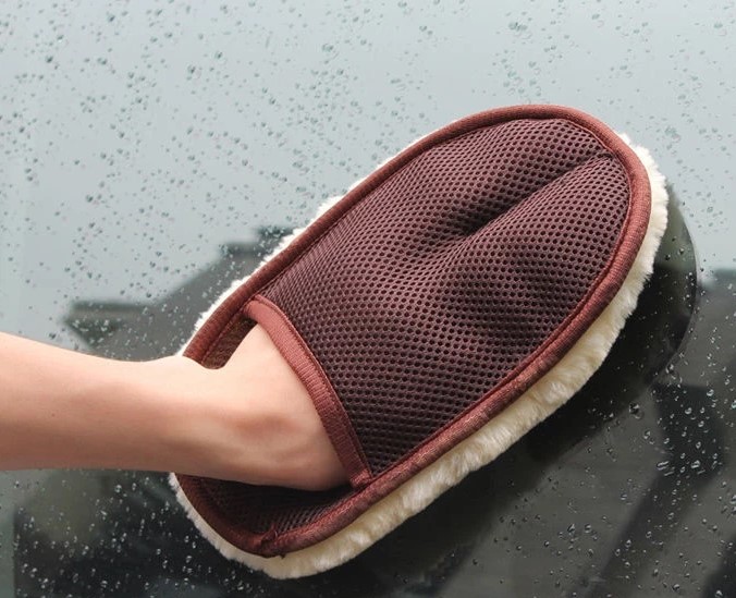 Găng Tay Lông Cừu Siêu Mềm Rửa Xe Hơi Cao Cấp, Làm Sạch, Không Làm Trầy Xước