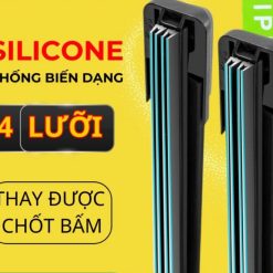 Gạt Mưa Ô Tô 4 Lưỡi Silicon Lắp Vừa Cho Hầu Hết Các Dòng Xe Mới (Có Chốt Bấm)
