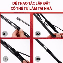 Gạt Mưa Ô Tô Khung Sắt Cao Cấp Limpar Lưỡi Silicon, Cao Su Êm Mượt, Gạt Sạch, Lắp Nhanh