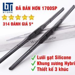 Gạt Mưa Silicone Hybrid 3 Khúc Cao Cấp, Loại Ngàm U Cho Ô Tô Phổ Thông