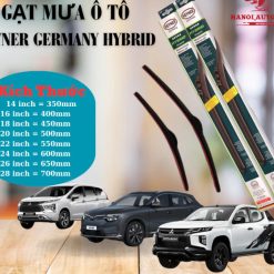 Gạt Mưa Xe Ô Tô Heyner Germany Hybrid, Loại Ba Khúc Xương Mềm, Siêu Bền, Siêu Sạch