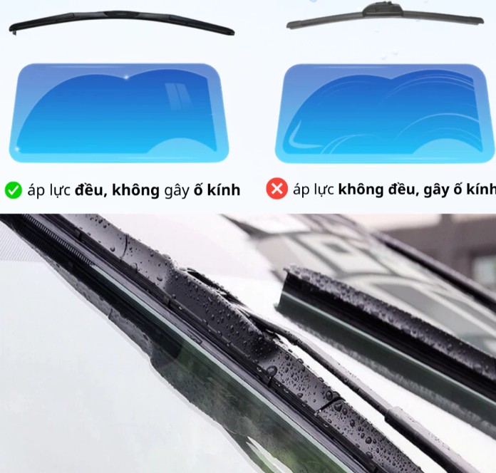 Gạt Mưa Xe Ô Tô XCHAT Ngàm Móc U, Hoạt Động Êm Ái, Không Gây Tiếng Ồn