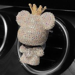 Gấu Cài Cửa Gió Xe Ô Tô Trang Trí Nội Thất & Khử Mùi Xe Kèm Viên Sáp Thơm