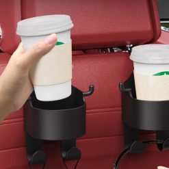 Giá Đỡ Cốc Nước Gắn Sau Ghế Ô Tô Kèm Móc Treo, Cho Không Gian Xe Gọn Gàng