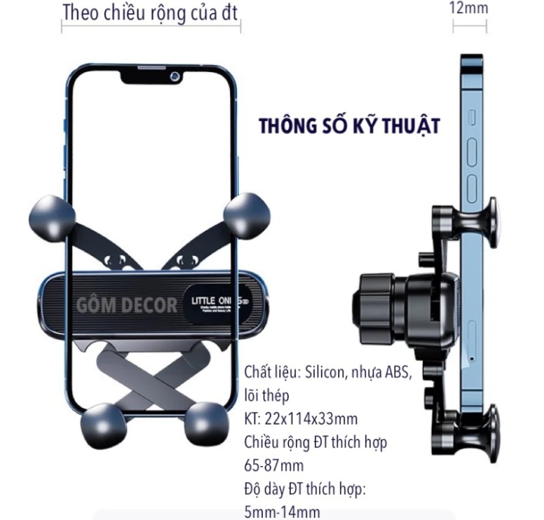 Giá Đỡ Điện Thoại Kẹp Cửa Gió Ô Tô Xoay 360°, Chắc Chắn, Không Cản Gió Điều Hòa