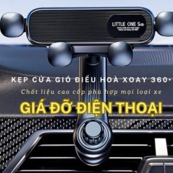 Giá Đỡ Điện Thoại Kẹp Cửa Gió Ô Tô Xoay 360°, Chắc Chắn, Không Cản Gió Điều Hòa