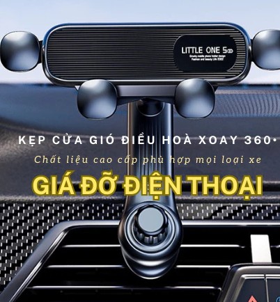 Giá Đỡ Điện Thoại Kẹp Cửa Gió Ô Tô Xoay 360°, Chắc Chắn, Không Cản Gió Điều Hòa