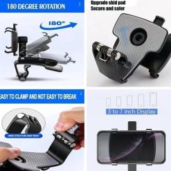 Giá Đỡ Điện Thoại Ô Tô Cao Cấp Xoay 360°, Gắn Taplo & Kính Chắn Gió, Cố Định Chắc Chắn