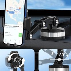 Giá Đỡ Điện Thoại Trên Ô Tô Xoay 360 Độ, Kẹp Hút Chân Không, Gắn Taplo, Kính Lái & Cửa Gió Điều Hòa