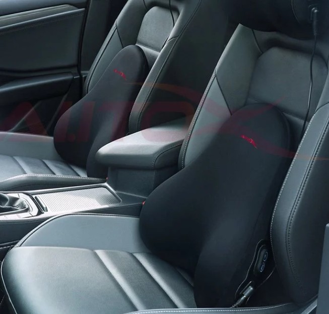 Gối Đầu Và Tựa Lưng Xe Ô Tô Massage AutoX, Máy Rung 6 Chế Độ, Ruột Cao Su Non Êm Ái